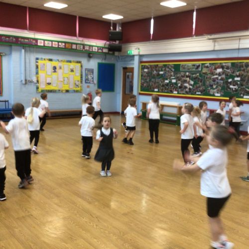 We enjoyed our first P.E. lesson